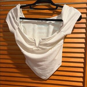 Lush Cream Drape Neck Blouse